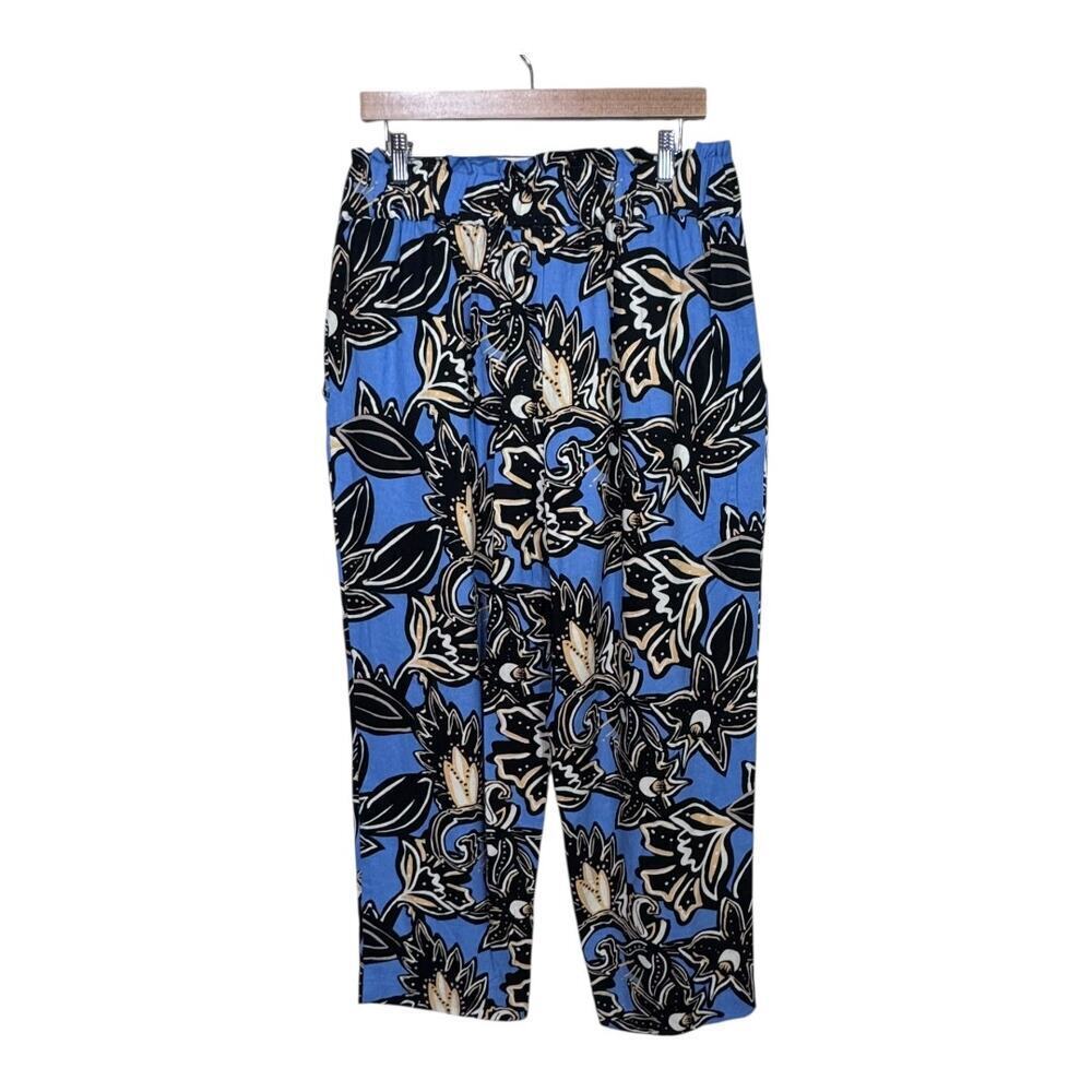 Anthropologie‎ x Calligraphie blue print linen size large - Picture 2 of 8
